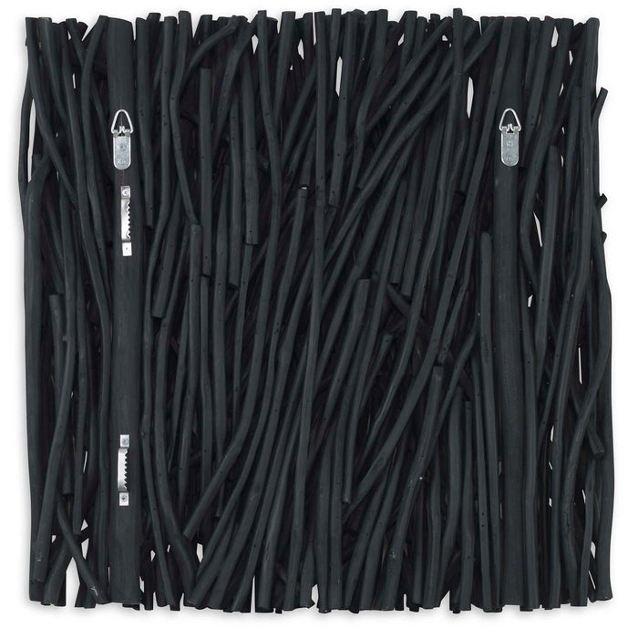 Gathered Teak - Square Wood Wall Decor - Black