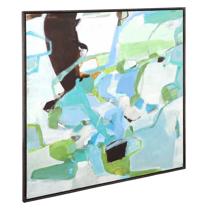 Back To You - Framed Canvas - Blue / Brown / Green