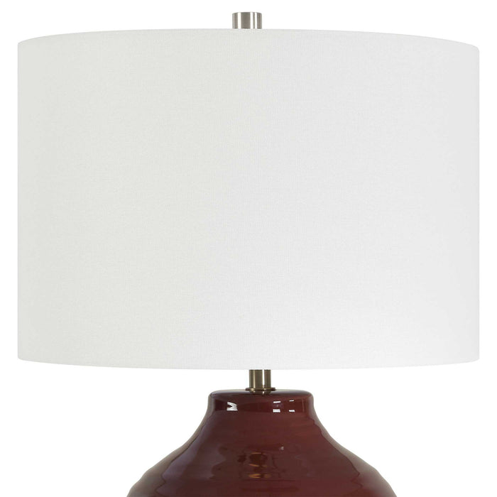 Table Lamp - Ruby Red / Antique Brass