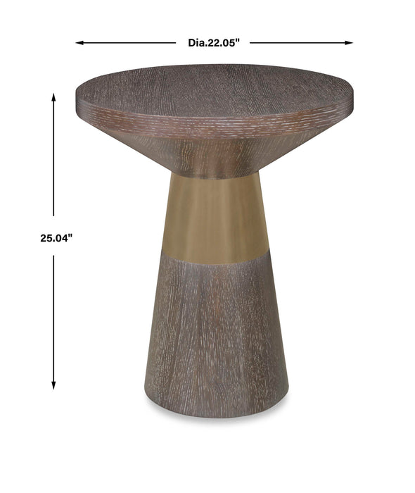 Flute - Accent Table - Gold / Woodtone
