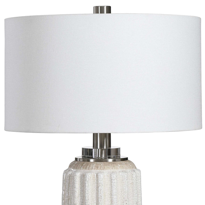 Azariah - Crackle Table Lamp - White