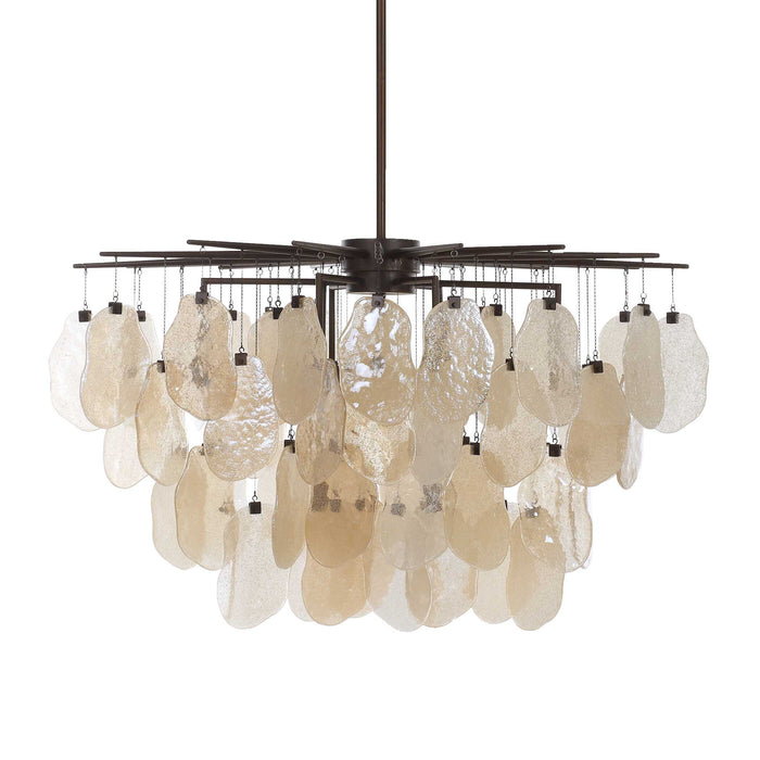 Seeded Shield - 8 Light Chandelier