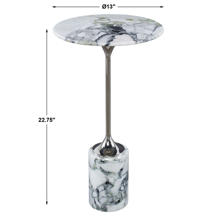 Pirouette - Accent Table - Green / Nickel / White