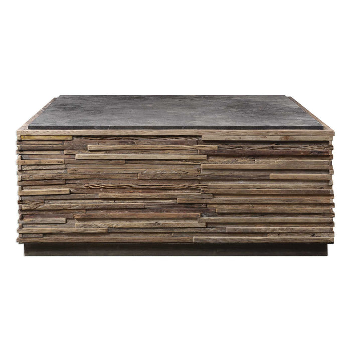 Malia - Coffee Table - Gray / Woodtone