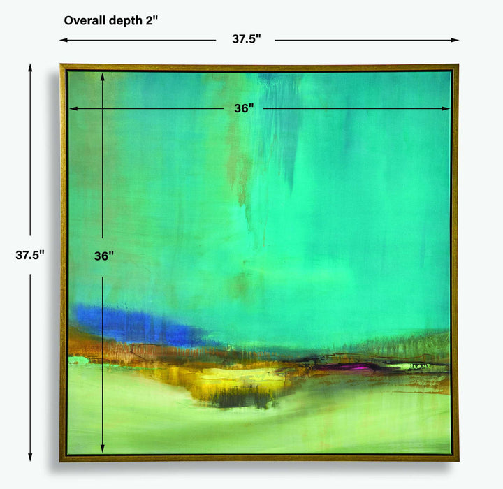 Bowery Framed Canvas Art - Light Blue