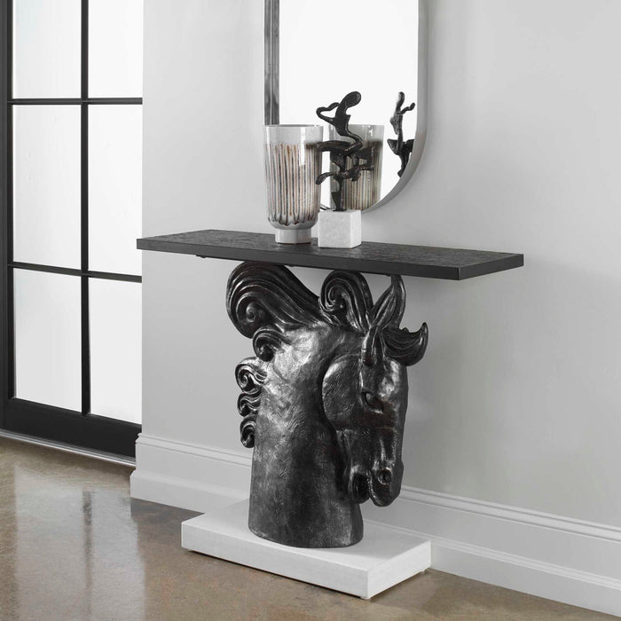 Friesian - Console Table - Bronze / Gray / White