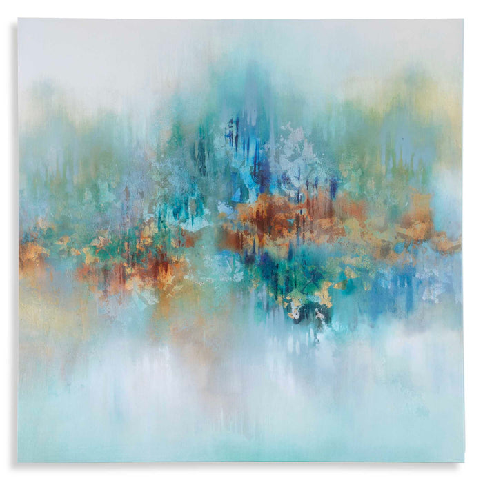 36" Frameless Giclee On Canvas - Blue
