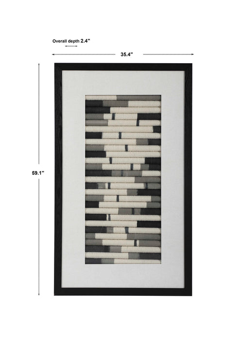 Flaxen Scroll - Shadow Box - Black / Blue / White