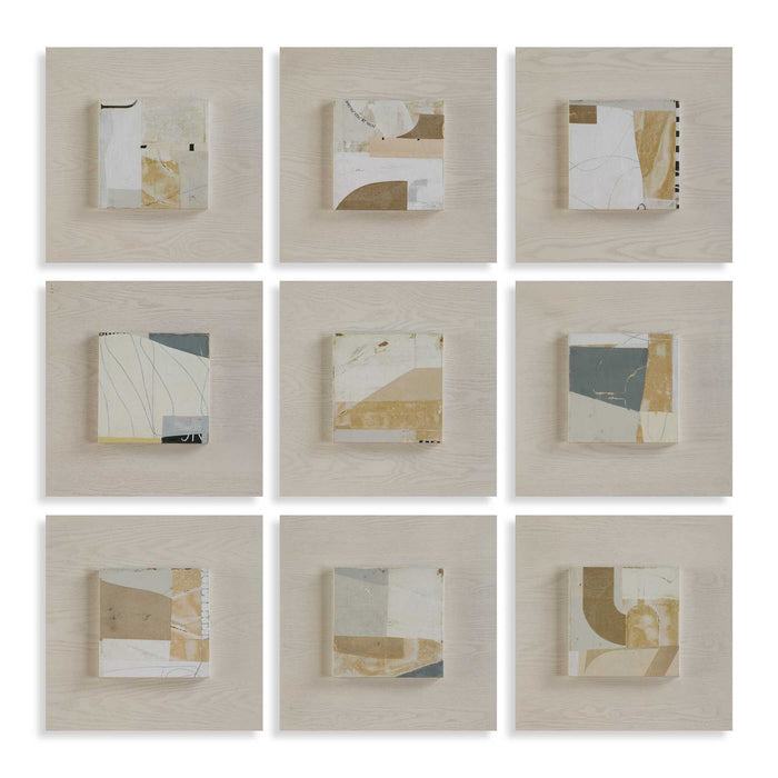 New Wisdom - Framed Canvases (Set of 9) - Beige / Light Brown