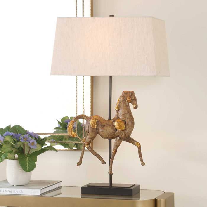 Table Lamp - Aged Brown / Black
