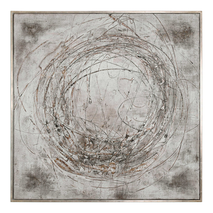 Graffiti - Hand Painted Canvas - Gray / White