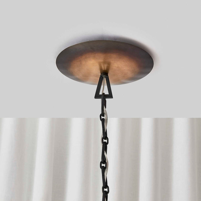 Open Arms - 8 Light Chandelier - Black / Gray