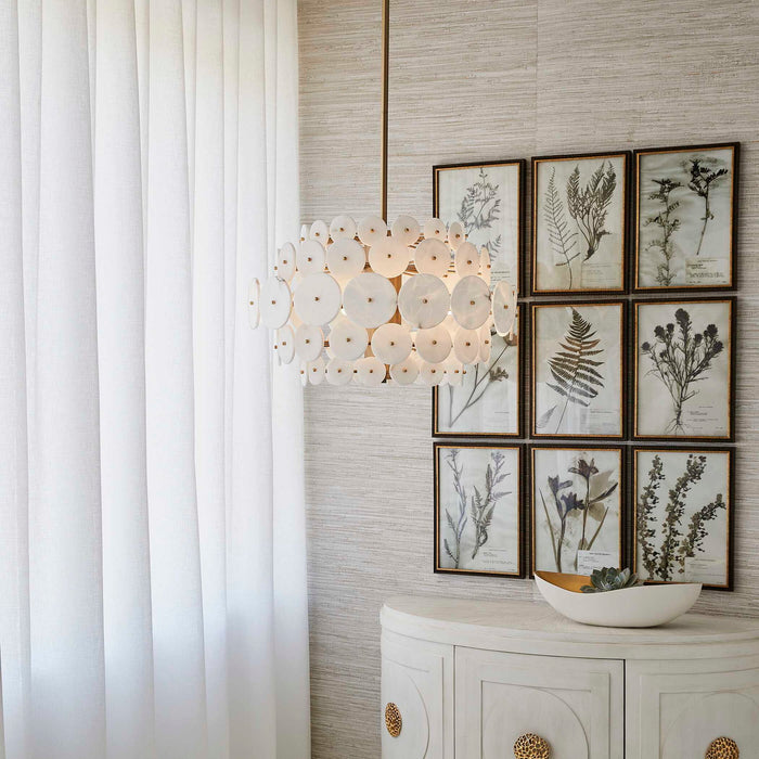 Alabaster Radiance - 8 Light Pendant - Brass