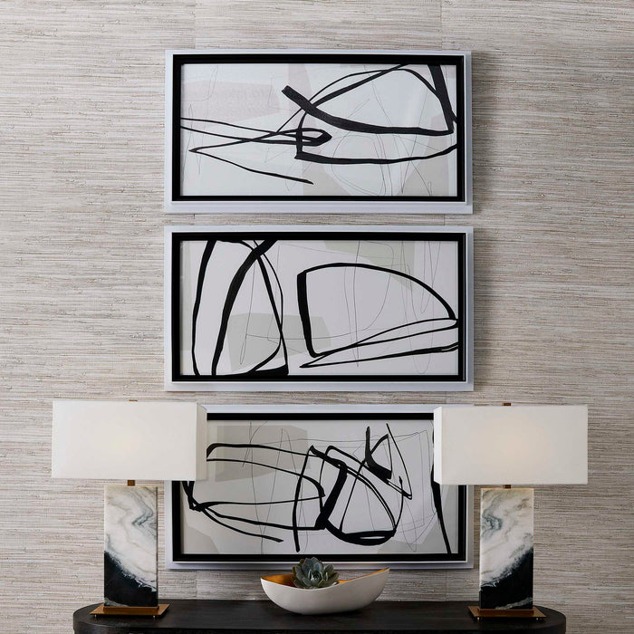 Jargon - Wall Art (Set of 3) - Black / White