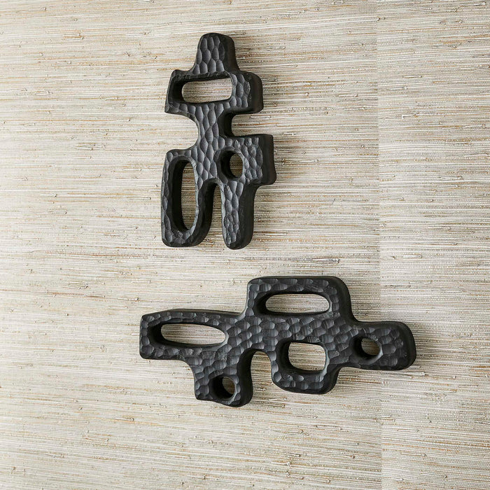 Chiseled Silhouette - Wall Sculptures (Set of 2) - Woodtone