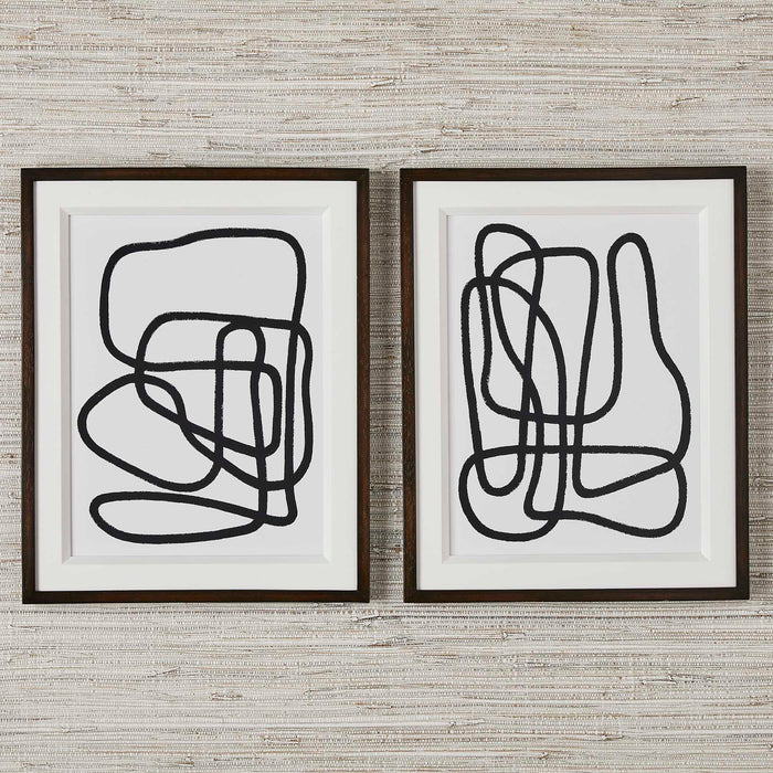 Entangle - Framed Prints (Set of 2) - Black / White