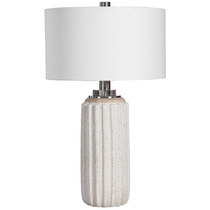 Azariah - Crackle Table Lamp - White
