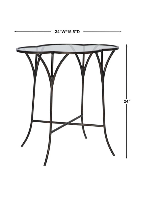 Adhira - Glass Accent Table - Black