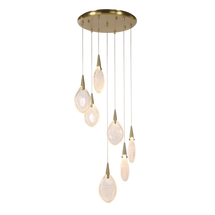 Deluge - 7 Light LED Pendant - Brass