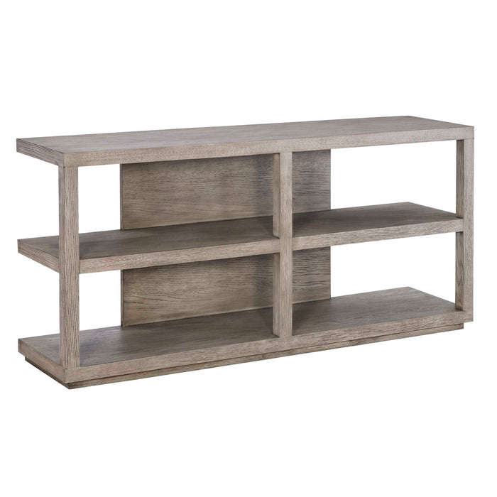 Haven - Long Sofa Table - Gray / Woodtone