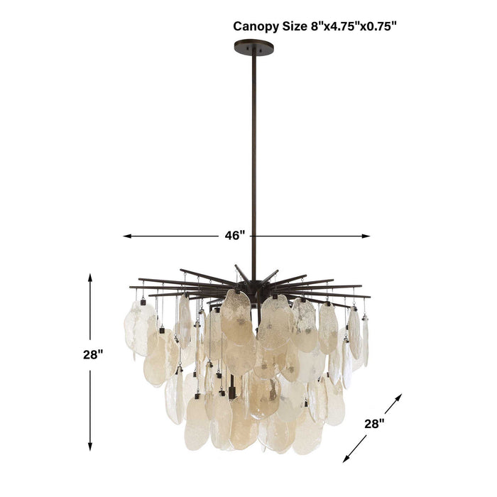 Seeded Shield - 8 Light Chandelier