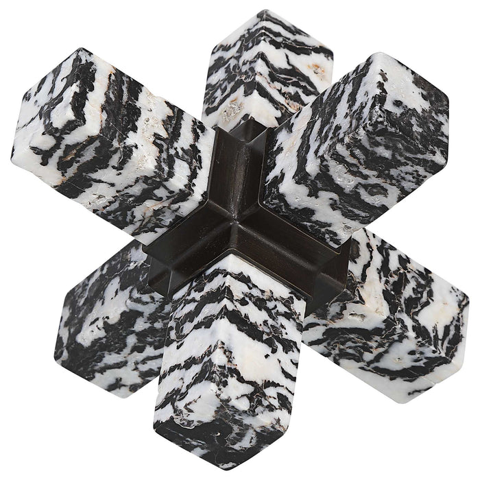 Double Cross - Sculpture - Zebra Stone