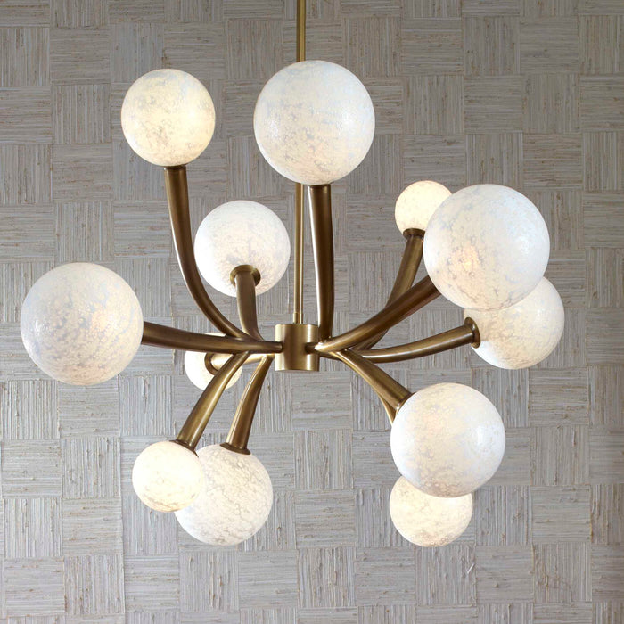 Lunar - 12 Light Pendant - Brass / White