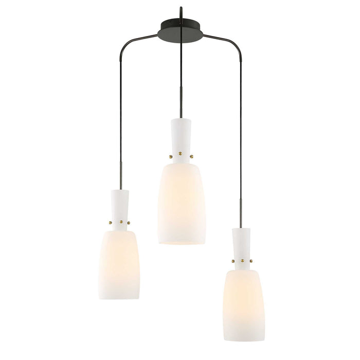 Pinion - 3 Light Pendant - Bronze / White