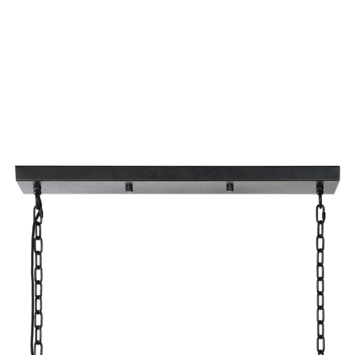 Reading Station - 9 Light Pendant - Bronze / Woodtone