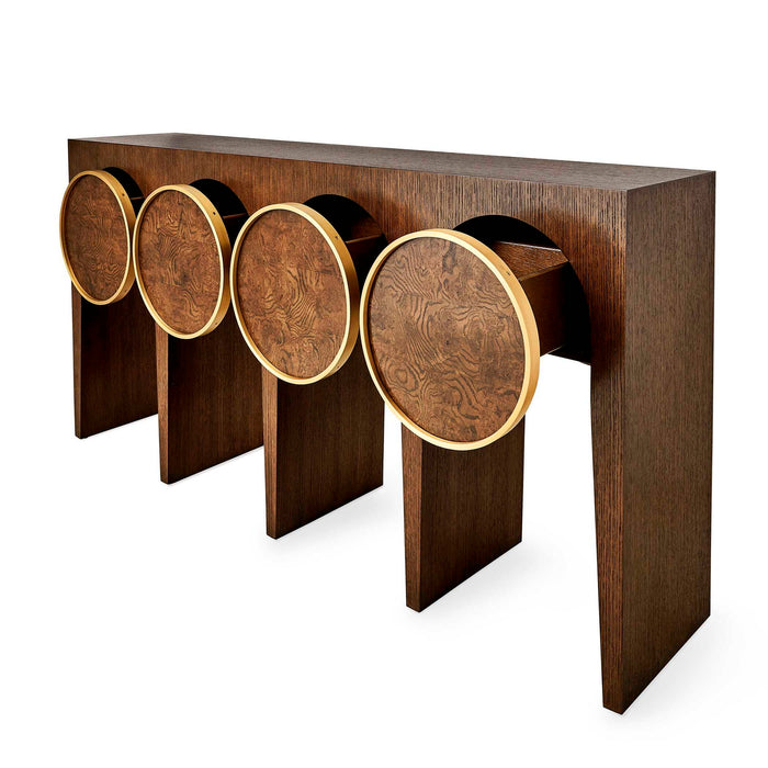 Full Circle - Console Table - Woodtone / Brass