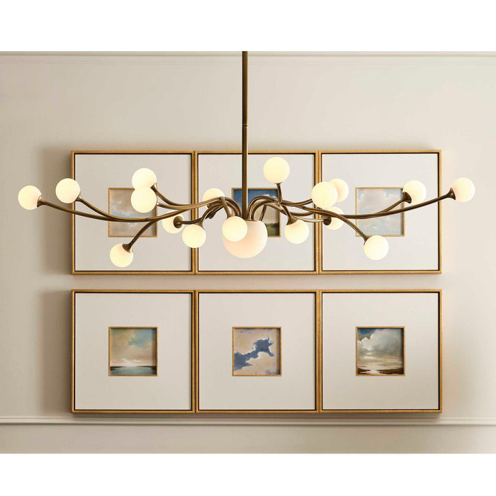 Flurry - 19 Light Pendant - Brass / White