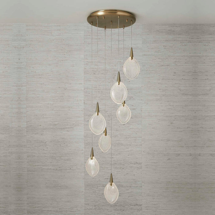 Deluge - 7 Light LED Pendant - Brass
