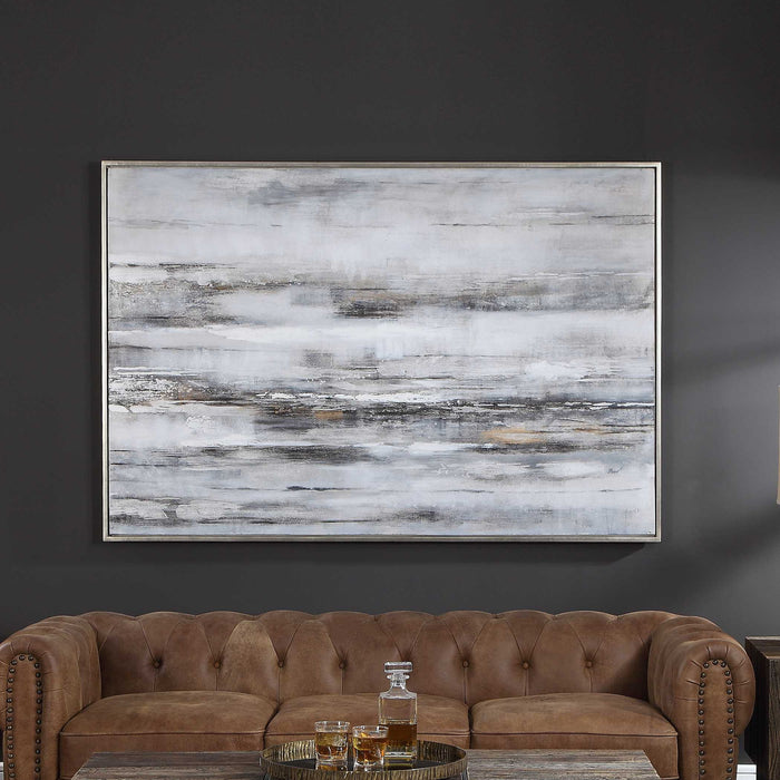 Smoky Waves - Hand Painted Canvas - Black / Brown / Gray