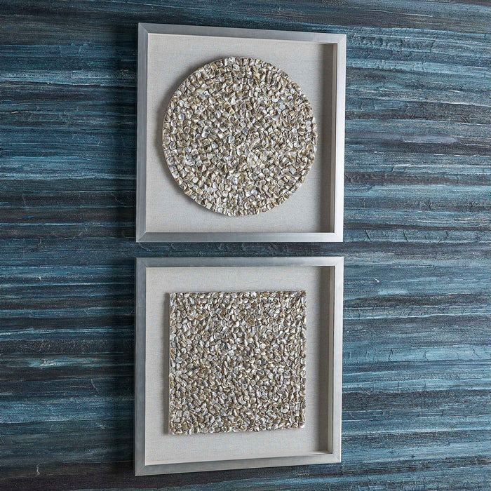 Arline - Shadow Boxes (Set of 2) - Brown / Silver / White
