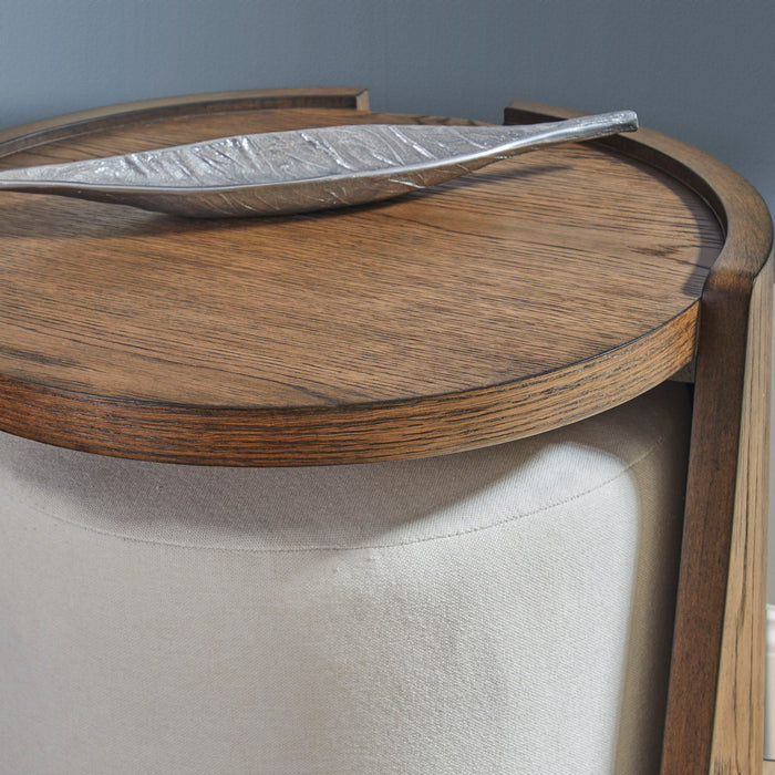 Lyra - End Table - Dark Brown / White