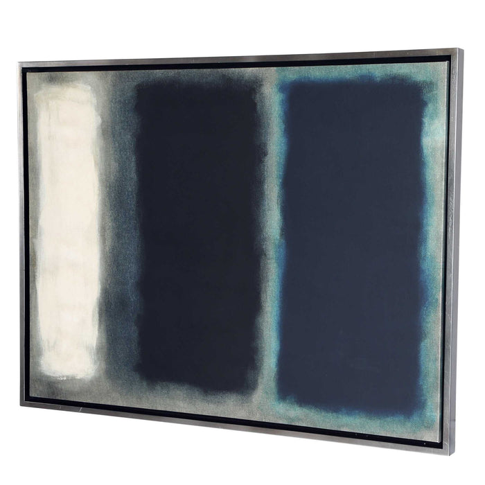 Solstice 2 - Framed Canvas - Black / Blue / Gray