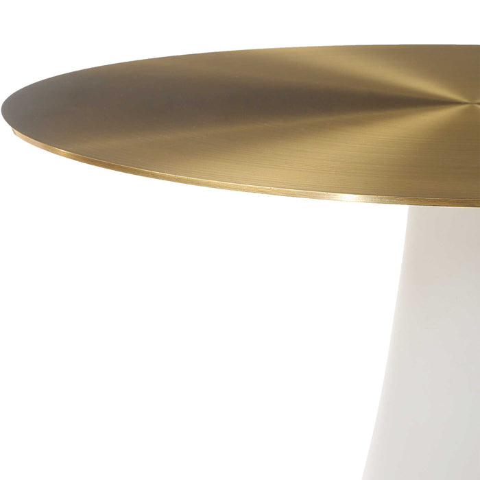 Ghost - Accent Table - Brass / White