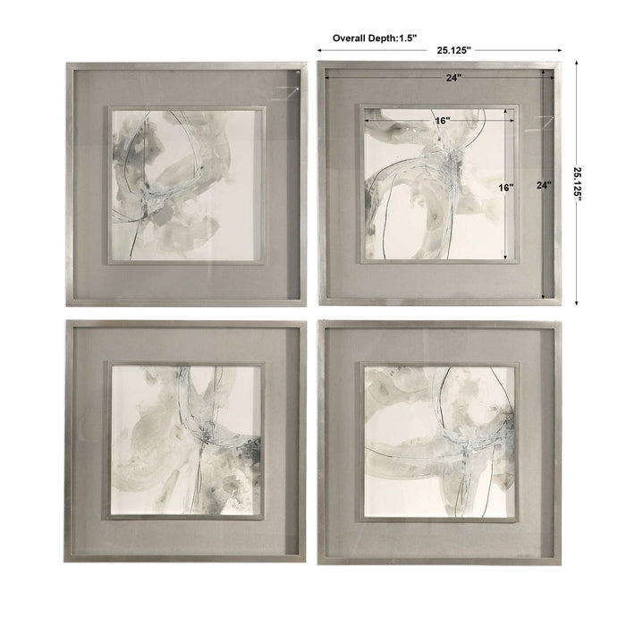 Divination - Abstract Art (Set of 4) - Beige