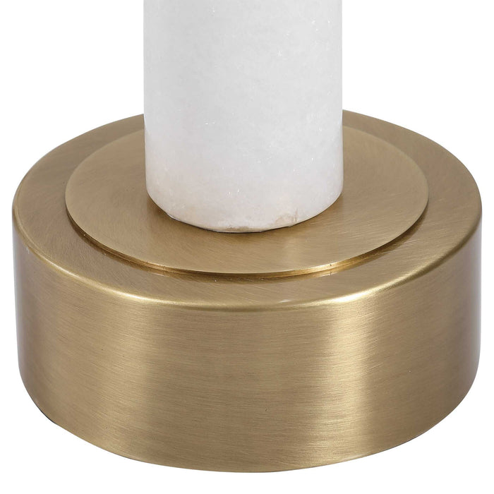 Portsmouth - Round Accent Table - Gold & White