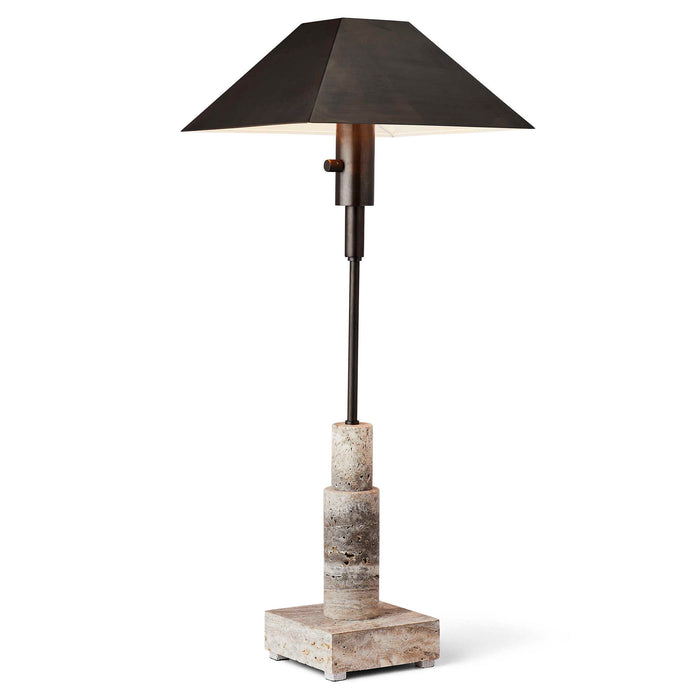 Telescope - Buffet Lamp - Gray Travertine/Bronze