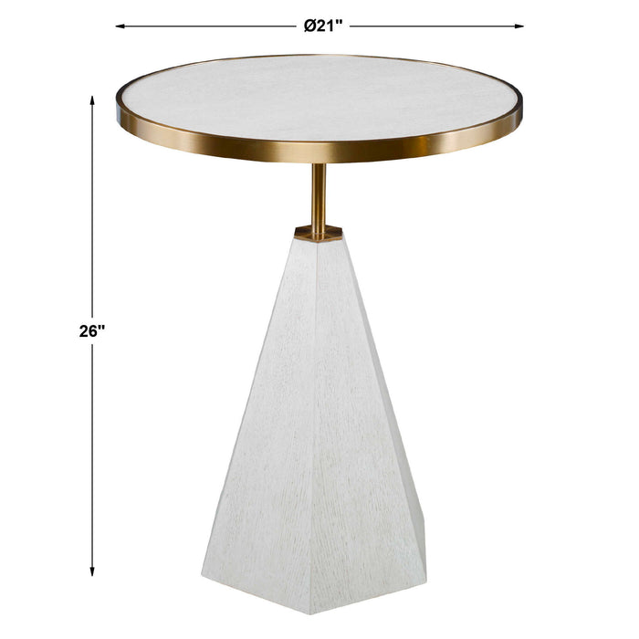 Pylon - Side Table - Brass / White