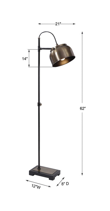 Bessemer - Industrial Floor Lamp - Light Brown