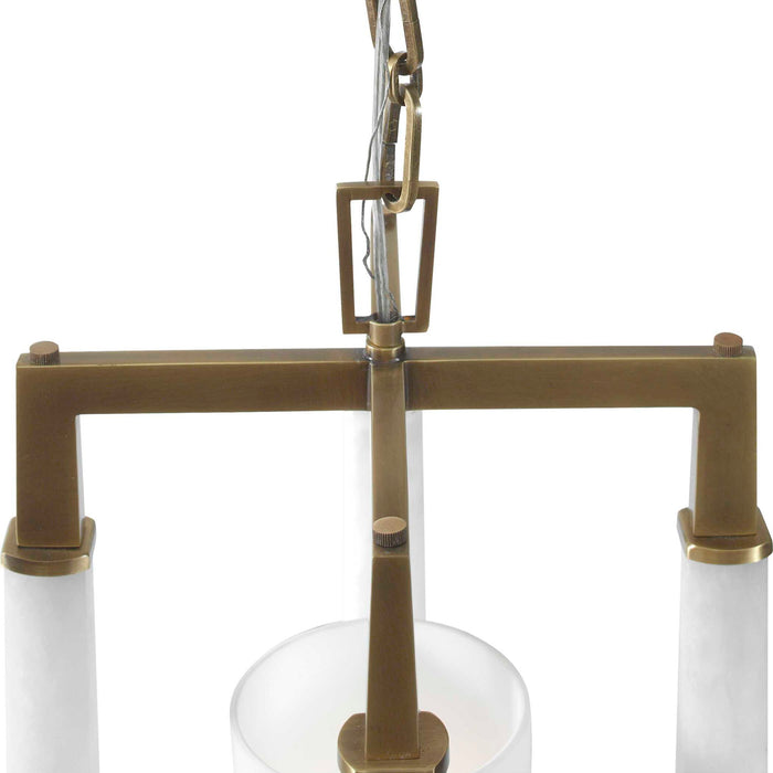 Alabaster Temple - 1 Light Pendant - Brass / White