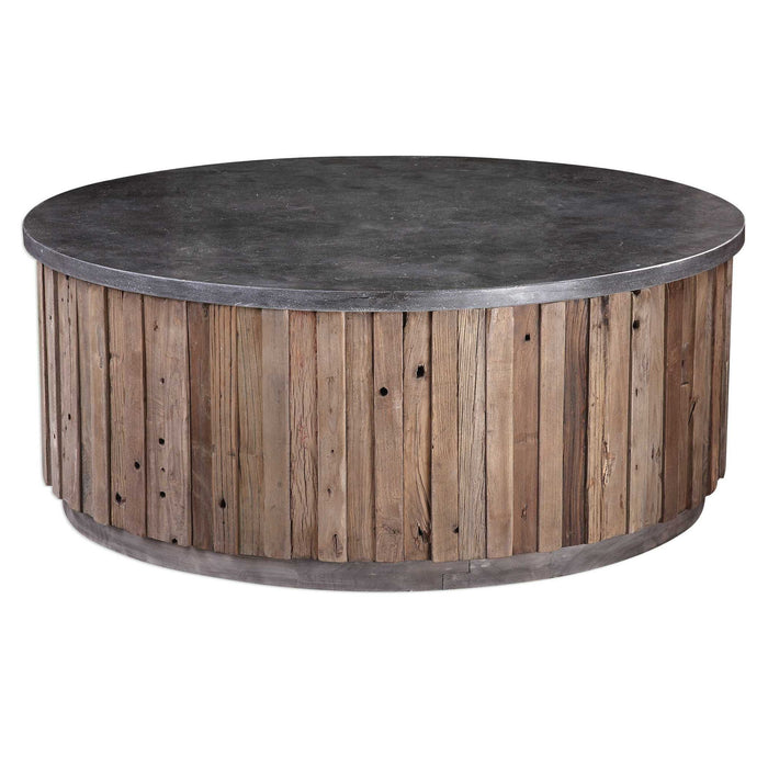 Finnegan - Coffee Table - Gray / Woodtone