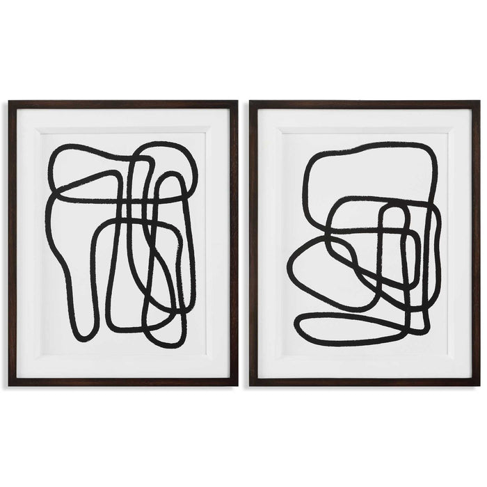Entangle - Framed Prints (Set of 2) - Black / White