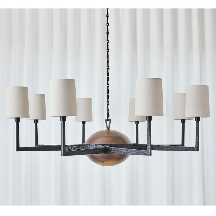 Open Arms - 8 Light Chandelier - Black / Gray