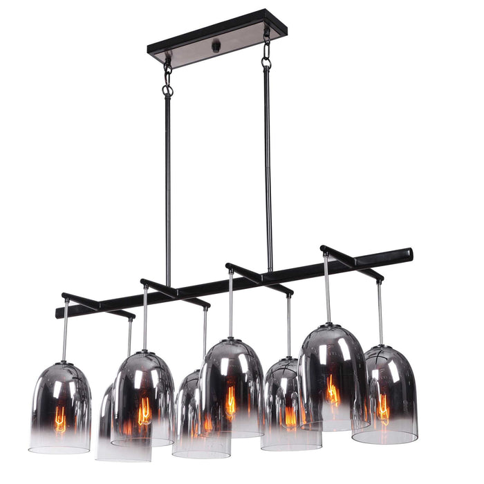 Kenner - 8 Light Chandelier - Black / Nickel / Silver