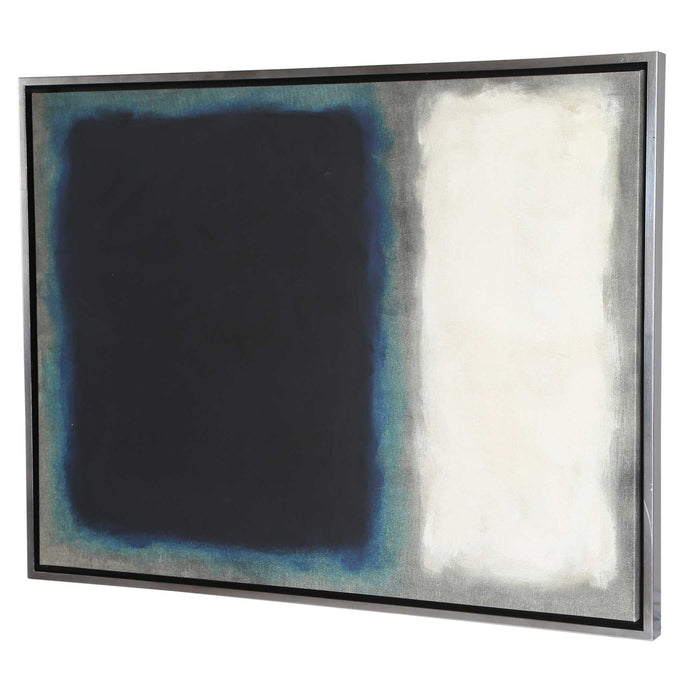 Solstice 1 - Framed Canvas - Black / Blue / Gray