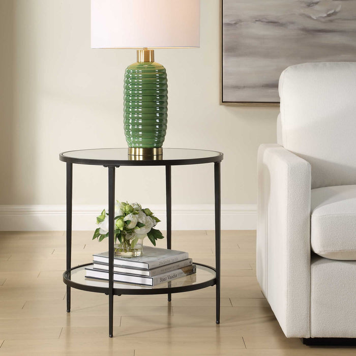 Accent End Table - Satin Black