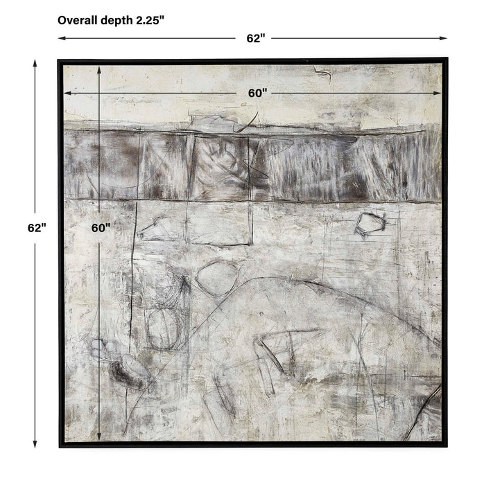 Edge Of Day - Framed Canvas - Black / Gray / White